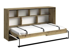 Κρεβάτι τοίχου Akron L115 (Artisan βελανιδιά + Άσπρο + Μαύρο)