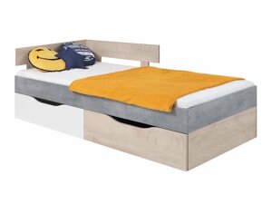 Krevet Omaha J114 (Boja betona + Bijela + Hrast)