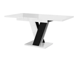 Τραπέζι Goodyear 104 (Γυαλιστερό λευκό + Γυαλιστερό μαύρο)