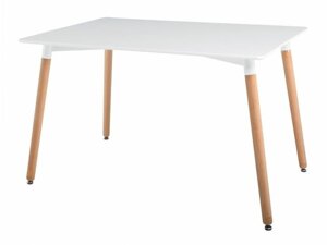 Τραπέζι Mesa 358 (Άσπρο + Ανοιχτό χρώμα ξύλου)