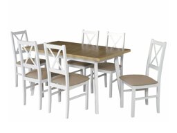 Маса и столове за трапезария Victorville 223 (Grandson дъб + Бял)