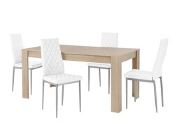 Маса и столове за трапезария Denton 598 (Бял + Сребро)