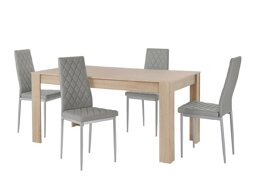 Маса и столове за трапезария Denton 598 (Сив + Сребро)