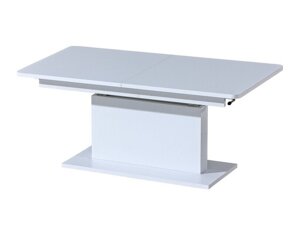 Kihajtható dohányzóasztal Ogden 158 (Fényes fehér + Fehér)