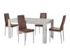 Маса и столове за трапезария Denton 481 (Кафяв + Сребро)