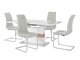 Маса и столове за трапезария Denton 633 (Светло сив + Сребро)