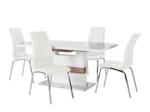 Маса и столове за трапезария Denton 1111 (Бял)