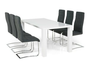 Маса и столове за трапезария Scandinavian Choice 568 (Тъмно сив + Сребро)