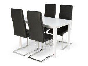 Маса и столове за трапезария Scandinavian Choice 678 (Черен + Сребро)