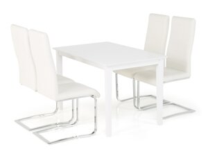 Маса и столове за трапезария Scandinavian Choice 678 (Бял + Сребро)