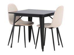 Маса и столове за трапезария Dallas 3353 (Черен + Beige)