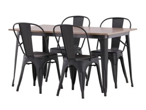 Маса и столове за трапезария Dallas 3366 (Черен)