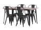 Маса и столове за трапезария Dallas 3366 (Черен)
