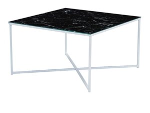 Klubska mizica Riverton 381 (Črni marmor + Bela)