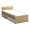 Cama Akron L113 (Roble Artisan + Blanco brillante + Negro)