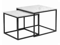 Conjunto de mesa de centro Providence T103 (Preto + Marmore branco)