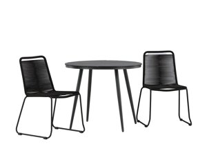 Conjunto de mesa y sillas Dallas 3782 (Negro)