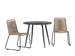 Conjunto de mesa y sillas Dallas 3782 (De color marrón claro + Negro)