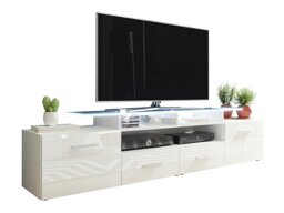 TV-Tisch Charlotte 117 (Weiß + Weiß glänzend Ja (Weiß))