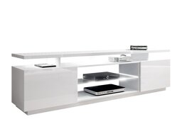 TV-Tisch Charlotte 138 (Weiß + Weiß glänzend Ja)