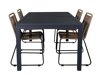 Conjunto de mesa e cadeiras Dallas 3783 (Castanho claro + Preto)