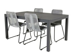 Σετ Τραπέζι και καρέκλες Dallas 3783 (Γκρι + Μαύρο)