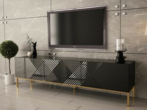 Tv galds Merced A103 (Melns + Glancēts melns)
