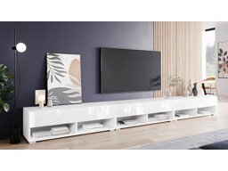 TV-Tisch Sarasota 144 (Weiß + Weiß glänzend)
