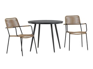 Conjunto de mesa e cadeiras Dallas 3784 (Castanho claro + Preto)