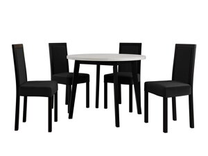 Маса и столове за трапезария Victorville 256 (Бял + Черен)