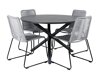 Стол и стулья Dallas 3728 (Серый + Чёрный)