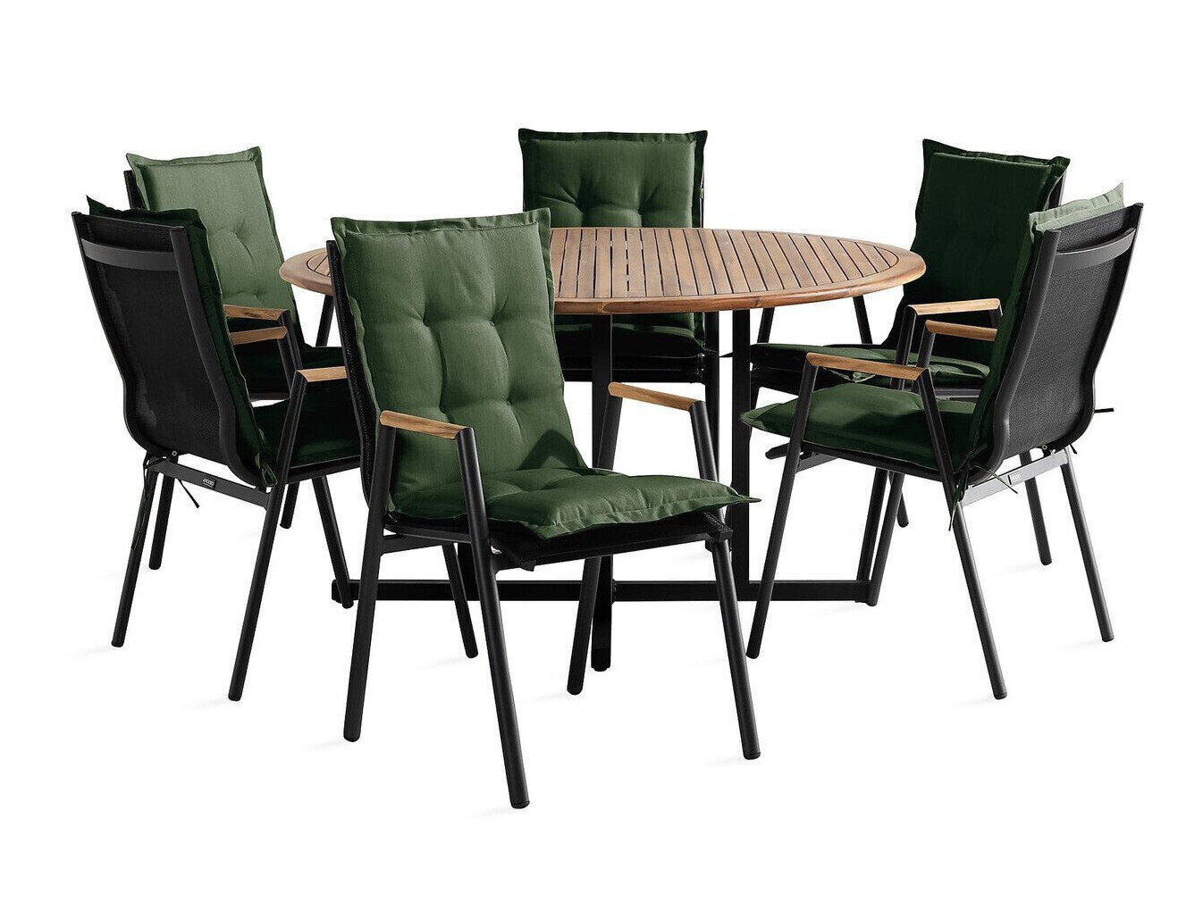 Conjunto mesa Laos y 4 sillas de aluminio y textilene
