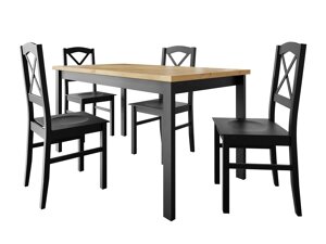 Маса и столове за трапезария Victorville 280 (Черен + Artisan дъб)