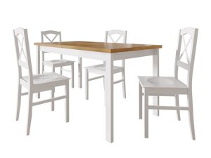 Маса и столове за трапезария Victorville 281 (Бял + Grandson дъб)
