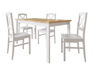 Маса и столове за трапезария Victorville 281 (Бял + Artisan дъб)
