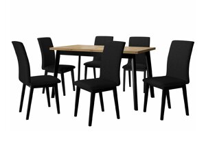 Маса и столове за трапезария Victorville 288 (Artisan дъб + Черен)