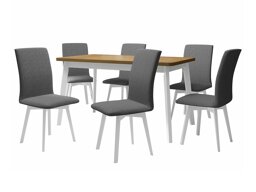 Маса и столове за трапезария Victorville 291 (Сонома дъб + Бял)