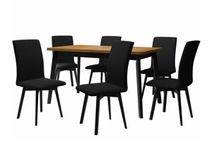 Маса и столове за трапезария Victorville 292 (Grandson дъб + Черен)