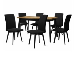 Маса и столове за трапезария Victorville 292 (Сонома дъб + Черен)