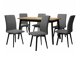 Маса и столове за трапезария Victorville 292 (Artisan дъб + Черен)