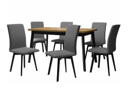 Маса и столове за трапезария Victorville 292 (Сонома дъб + Черен)