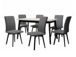 Маса и столове за трапезария Victorville 292 (Бял + Черен)