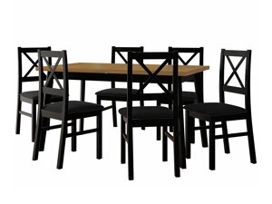 Маса и столове за трапезария Victorville 295 (Grandson дъб + Черен)