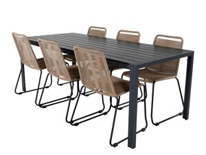 Asztal és szék garnitúra Dallas 3860 (Beige + Fekete)