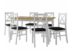 Маса и столове за трапезария Victorville 297 (Artisan дъб + Бял)
