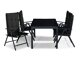 Asztal és szék garnitúra Comfort Garden 1410 (Fekete)