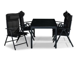 Asztal és szék garnitúra Comfort Garden 1411 (Fekete)
