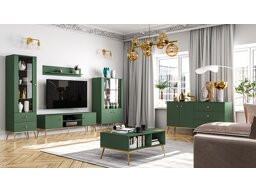 Set mobili soggiorno Madison AF111 (Verde scuro + D'oro)