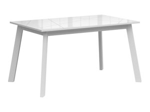 Τραπέζι Boston CE125 (Γυαλιστερό λευκό + Άσπρο)