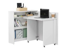 Mesa de escritório para cantos Concept Pro Lenart AH157 (Branco + Branco brilhante)